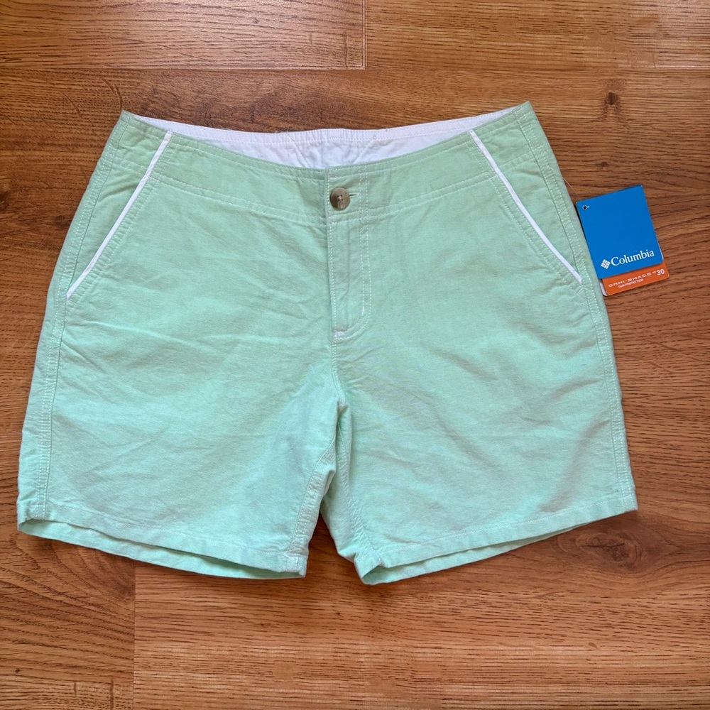 Columbia Mint Green Solar Shade Shorts 6 NWT